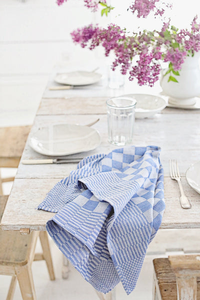 Dish Towel Checkered Blue